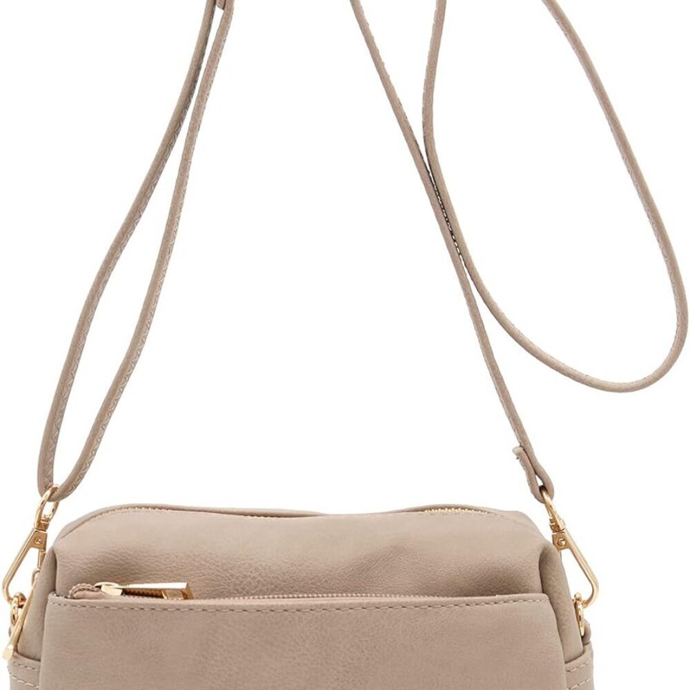 Triple Zip Small Crossbody Bag